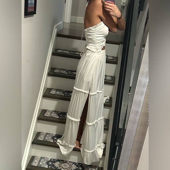 V. Chapman Penelope White Maxi Cutout Corset Dress Size 4 - Picture 4 of 6